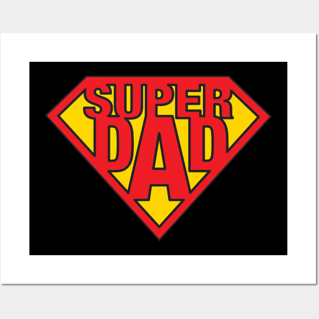 Super Dad Retro Cool Fathers Day Design Wall Art by rakutenmallor